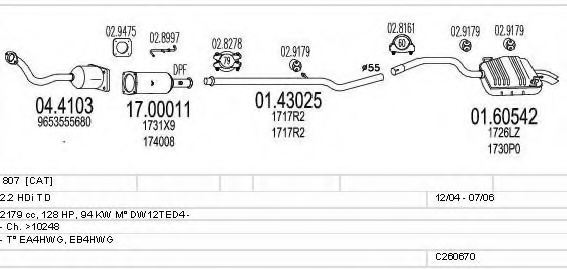 MTS C260670009913 Exhaust System